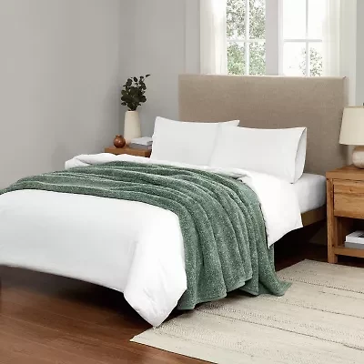 Brooklyn Loom Heathered Sherpa Blanket