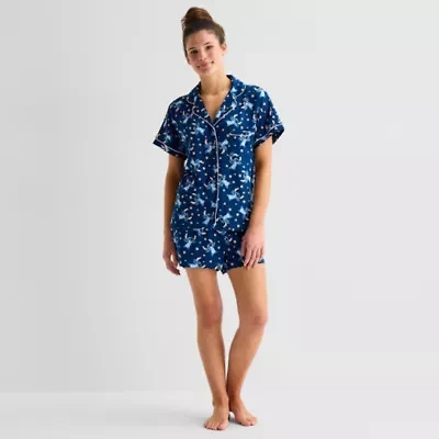 Disney Mjc Womens Lilo & Stitch Short Sleeve 2-pc. Pajama Sets