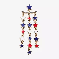 Mixit 4th Of July Fringe Womens Star Chandelier Earrings