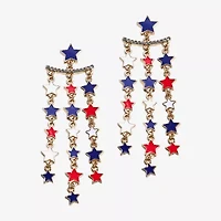 Mixit 4th Of July Fringe Womens Star Chandelier Earrings