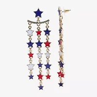 Mixit 4th Of July Fringe Womens Star Chandelier Earrings