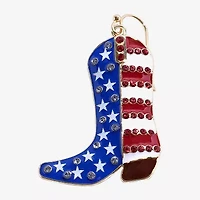 Mixit American Flag Cowboy Boot Womens Star Drop Earrings