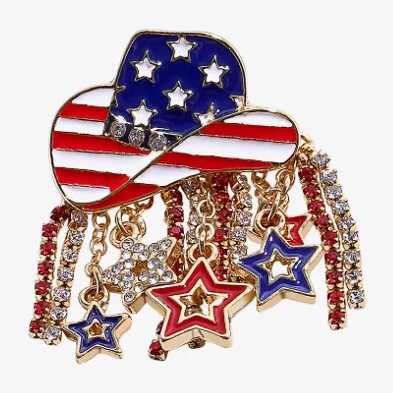 Mixit 4th Of July Cowboy Hat Fringe Womens Star Drop Earrings