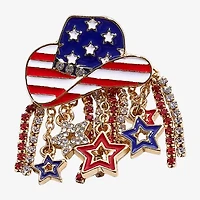 Mixit 4th Of July Cowboy Hat Fringe Womens Star Drop Earrings