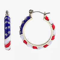 Mixit American Flag Womens 1 Inch Star Hoop Earrings