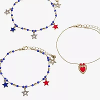 Mixit 4th Of July Charm Womens 3-pc. Bracelet Set