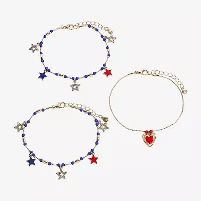 Mixit 4th Of July Charm Womens 3-pc. Bracelet Set