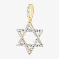 Star Of David (J / I3) Mens 3/4 CT. T.W. Natural White Diamond 10K Gold Star Pendant