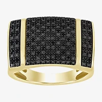 Black / I3) Mens 1/ CT. T.W. Natural Black Diamond 10K Gold Cocktail Ring