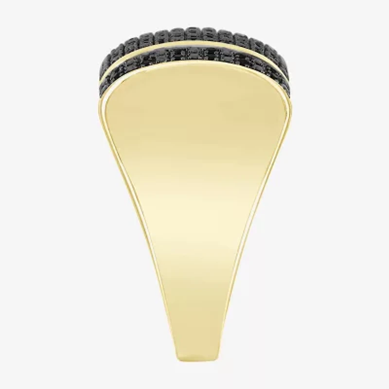 Black / I3) Mens 1/ CT. T.W. Natural Black Diamond 10K Gold Cocktail Ring