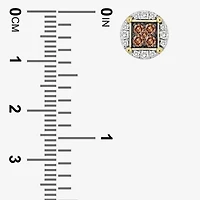 (Brown / I3) 3/4 CT. T.W. Natural Champagne Diamond 10K Gold 10mm Round Stud Earrings