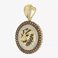 (Brown / I3) Mens 1 1/4 CT. T.W. Natural Champagne Diamond 10K Gold Pendant