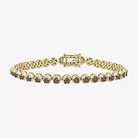 (Brown / I3) Mens 2 1/2 CT. T.W. Natural Champagne Diamond 10K Gold Tennis Bracelet