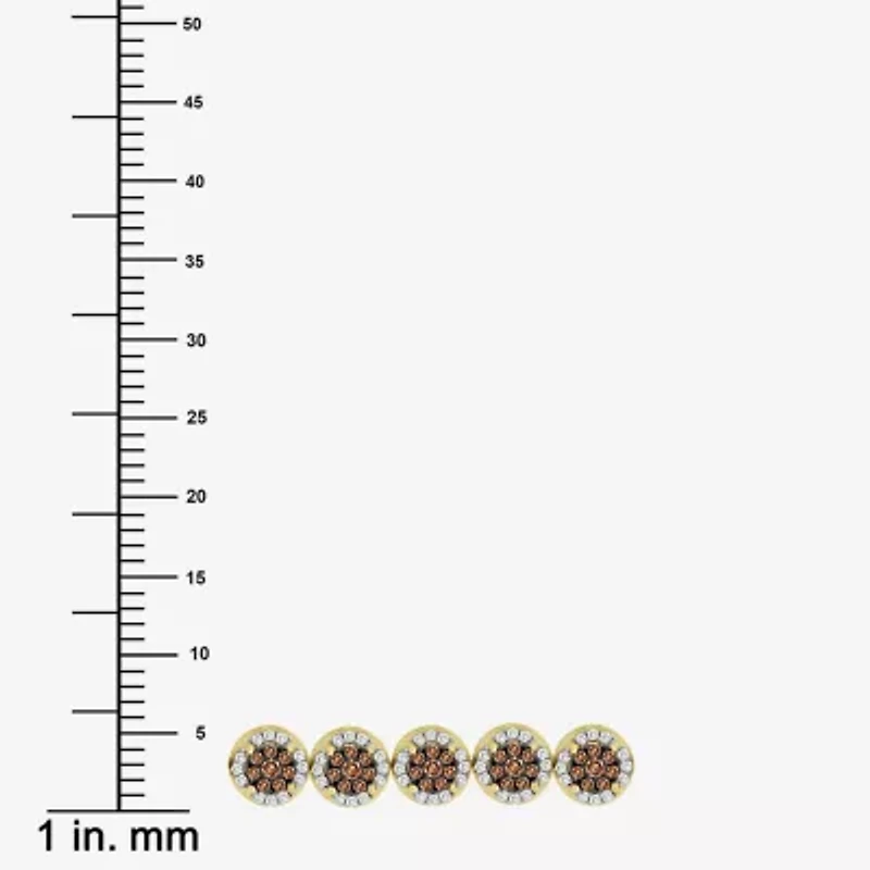 (Brown / I3) Mens 2 1/2 CT. T.W. Natural Champagne Diamond 10K Gold Tennis Bracelet