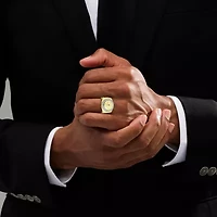 (J / I3) Mens 1/4 CT. T.W. Natural White Diamond 10K Gold Cocktail Ring