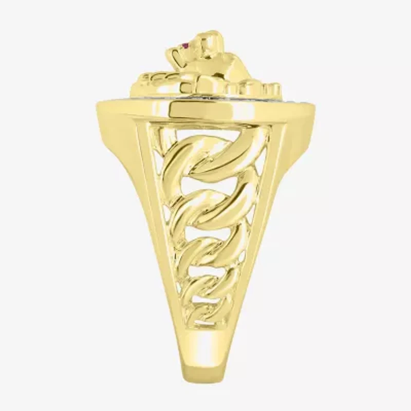 (J / I3) Mens 1/4 CT. T.W. Natural White Diamond 10K Gold Cocktail Ring