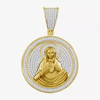 J / I3) Mens 1/ CT. T.W. Natural White Diamond 10K Gold Pendant