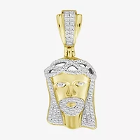(J / I3) Mens 1/3 CT. T.W. Natural White Diamond 10K Gold Pendant