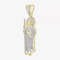 (J / I3) Mens 1/2 CT. T.W. Natural White Diamond 10K Gold Pendant