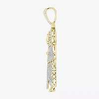 (J / I3) Mens 1/2 CT. T.W. Natural White Diamond 10K Gold Pendant