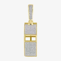 (J / I3) Mens 1/3 CT. T.W. Natural White Diamond 10K Gold Pendant