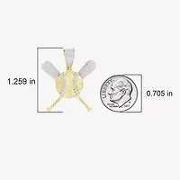 (J / I3) Mens 1/5 CT. Natural White Diamond 10K Gold Over Silver Pendant