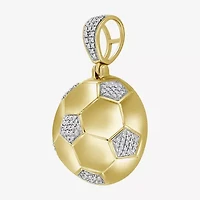 (J / I3) Mens 1/4 CT. T.W. Natural White Diamond 10K Gold Over Silver Pendant