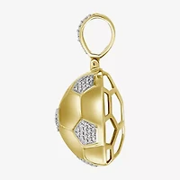 (J / I3) Mens 1/4 CT. T.W. Natural White Diamond 10K Gold Over Silver Pendant
