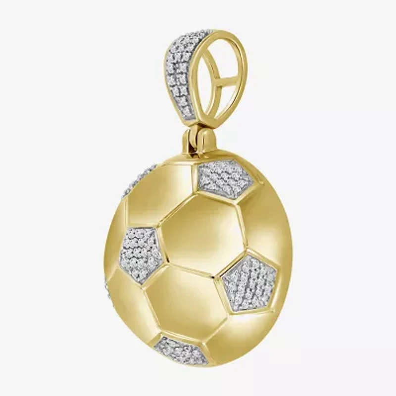 (J / I3) Mens 1/4 CT. T.W. Natural White Diamond 10K Gold Pendant