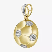 (J / I3) Mens 1/4 CT. T.W. Natural White Diamond 10K Gold Pendant