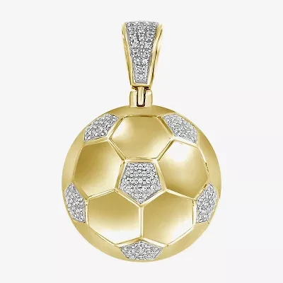 (J / I3) Mens 1/4 CT. T.W. Natural White Diamond 10K Gold Pendant