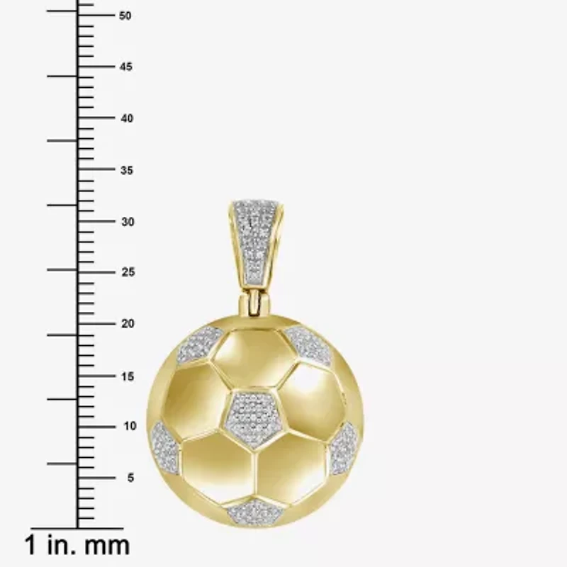 (J / I3) Mens 1/4 CT. T.W. Natural White Diamond 10K Gold Pendant