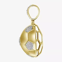 (J / I3) Mens 1/4 CT. T.W. Natural White Diamond 10K Gold Pendant