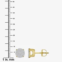 (J / I3) 1/5 CT. Natural White Diamond 10K Gold 6.4mm Oval Stud Earrings