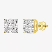 (J / I3) 1/2 CT. T.W. Natural White Diamond 10K Gold 6.9mm Stud Earrings