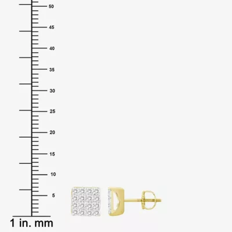 (J / I3) 1/2 CT. T.W. Natural White Diamond 10K Gold 6.9mm Stud Earrings