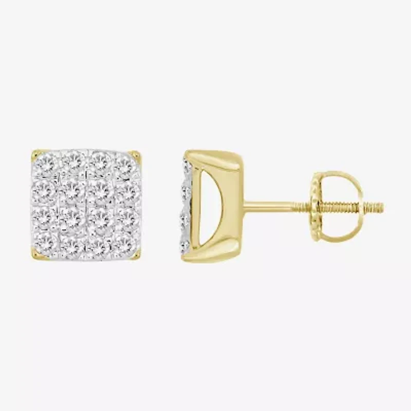 (J / I3) 1/2 CT. T.W. Natural White Diamond 10K Gold 6.9mm Stud Earrings