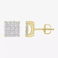 (J / I3) 1/2 CT. T.W. Natural White Diamond 10K Gold 6.9mm Stud Earrings