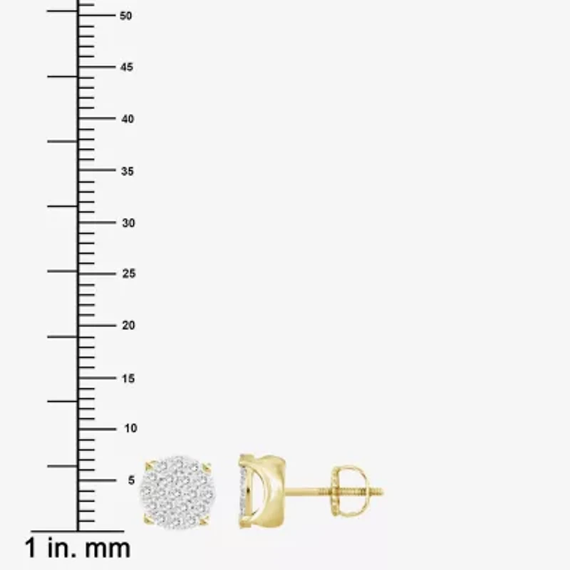 (J / I3) 1/2 CT. T.W. Natural White Diamond 10K Gold 7.7mm Oval Stud Earrings