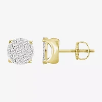 (J / I3) 1/2 CT. T.W. Natural White Diamond 10K Gold 7.7mm Oval Stud Earrings