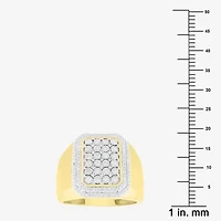 (J / I3) Mens 1/2 CT. T.W. Natural White Diamond 10K Gold Cocktail Ring