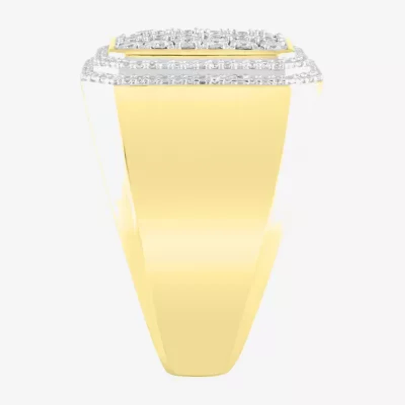(J / I3) Mens 1/2 CT. T.W. Natural White Diamond 10K Gold Cocktail Ring