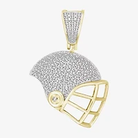 (J / I3) Mens 1/4 CT. T.W. Natural White Diamond 10K Gold Pendant