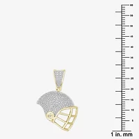 (J / I3) Mens 1/4 CT. T.W. Natural White Diamond 10K Gold Pendant