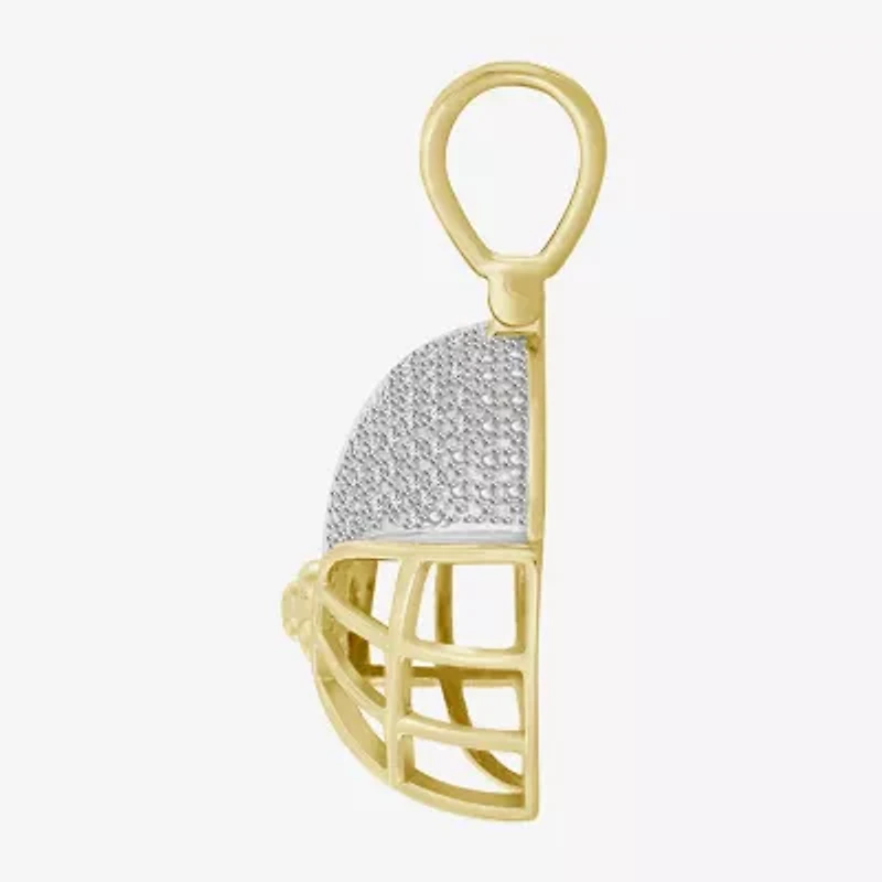 (J / I3) Mens 1/4 CT. T.W. Natural White Diamond 10K Gold Pendant
