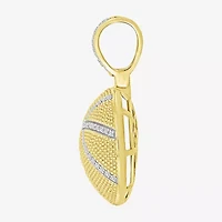 (J / I3) Mens 1/5 CT. Natural White Diamond 10K Gold Over Silver Pendant