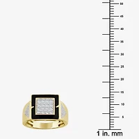 (J / I3) Mens 1/2 CT. T.W. Natural White Diamond 10K Gold Cocktail Ring