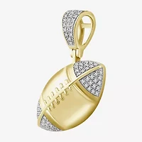 (J / I3) Mens 1/6 CT. T.W. Natural White Diamond 10K Gold Pendant