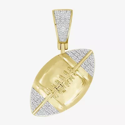 (J / I3) Mens 1/6 CT. T.W. Natural White Diamond 10K Gold Pendant