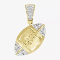 (J / I3) Mens 1/6 CT. T.W. Natural White Diamond 10K Gold Pendant